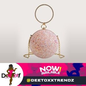 Glitter ball clutch bag